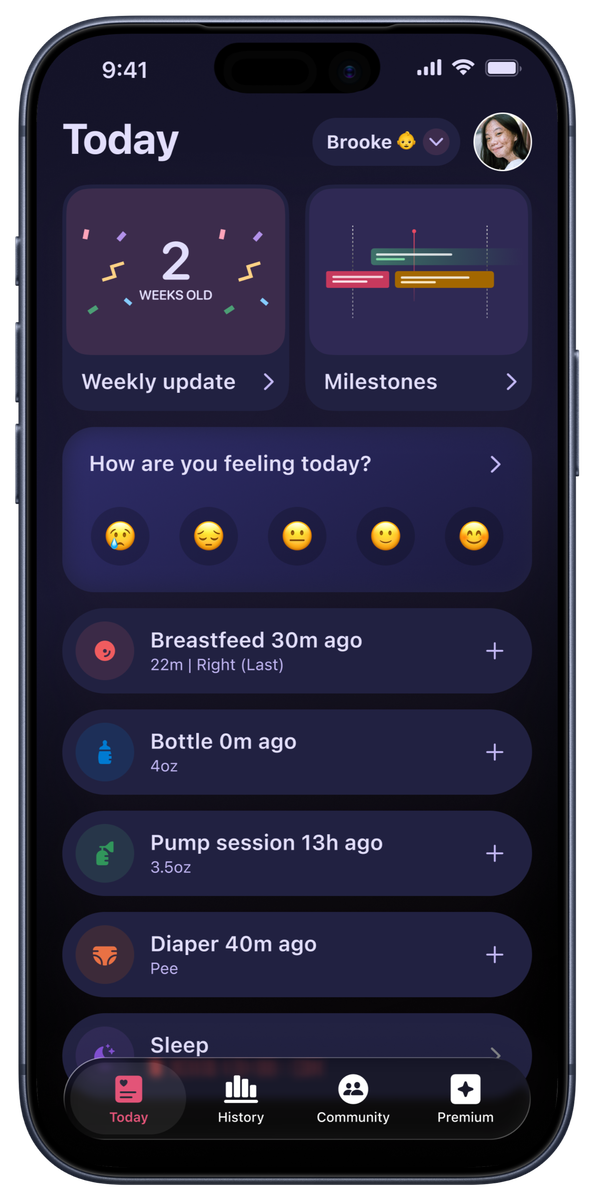 The Pregnancy+ parenting Today screen